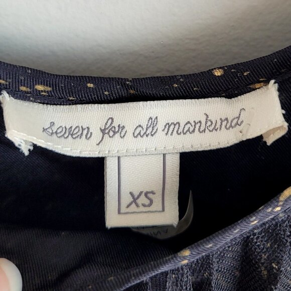 NWT 7 For All Mankind Black Silk Pleated Gold Shimmer Tulle Cocktail Party Dress - Picture 8 of 12